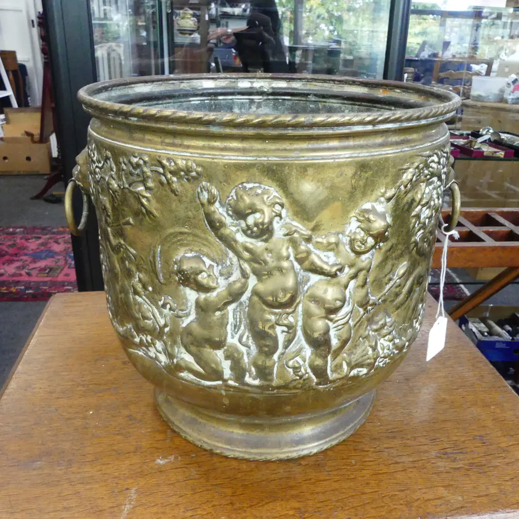 BRASS JARDINIERE H.220mm Image 1++