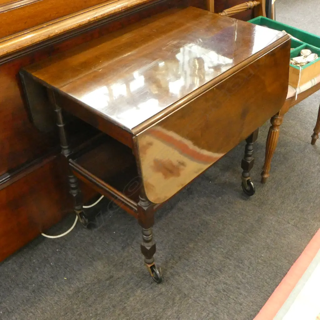 MAHOGANY TEA TROLLEY W.710mm Image 1++