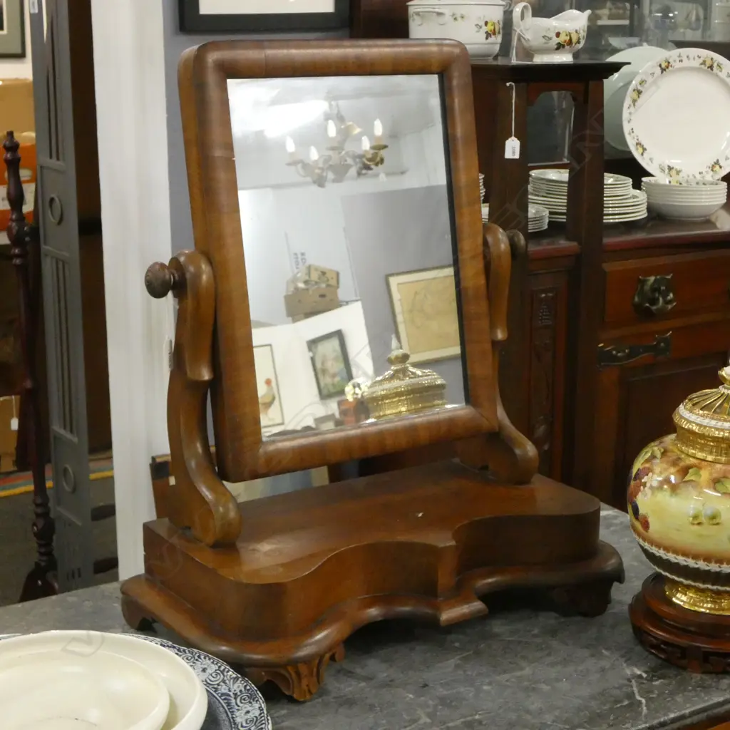 VICTORIAN MAHOGANY TABLE TOP MIRROR H.600mm Image 1++