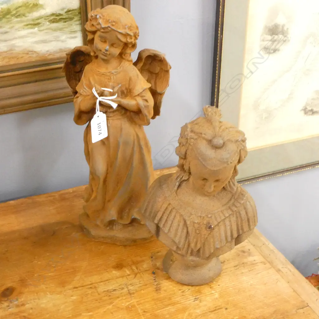 CAST IRON BUST & ANGEL H.300mm Image 1++
