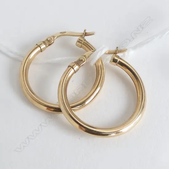 PR 9ct EARRINGS Dia.20mm 1.2gm
