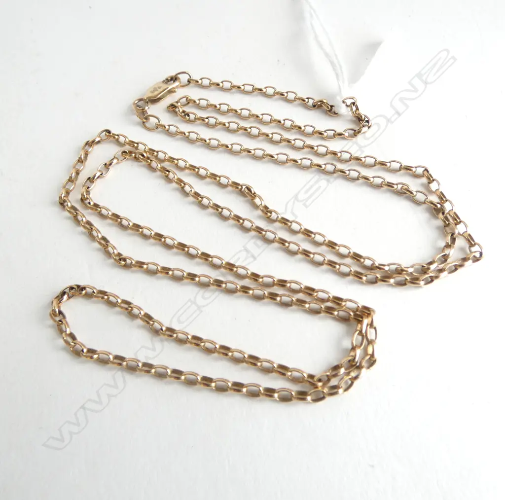 9ct GOLD BELCHER CHAIN, L.720mm 7.7gm Image 1++