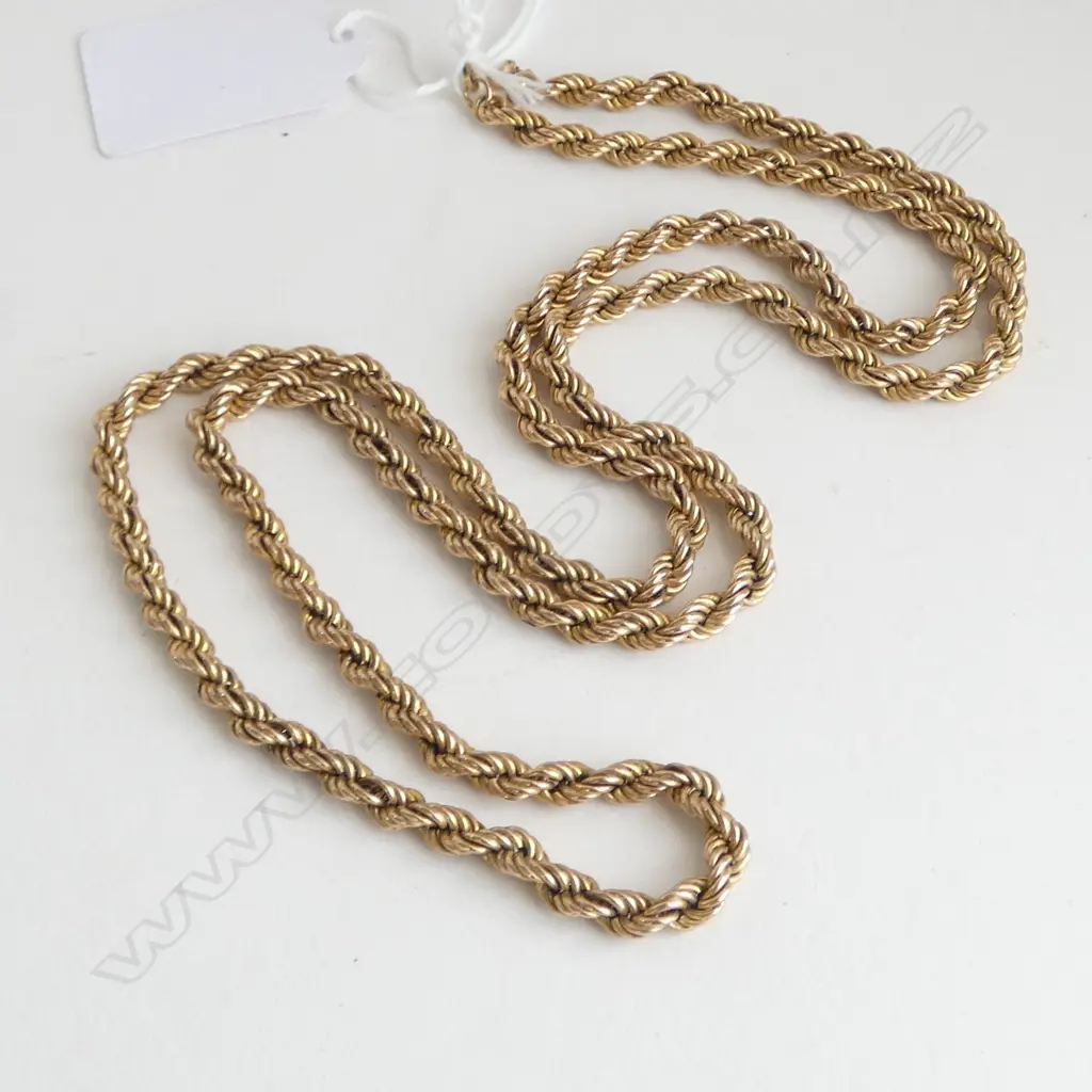 9ct GOLD ROPE TWIST NECK CHAIN L.680mm 17.58gms Image 1++