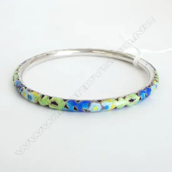 STG SILVER & CLOISONNE BANGLE