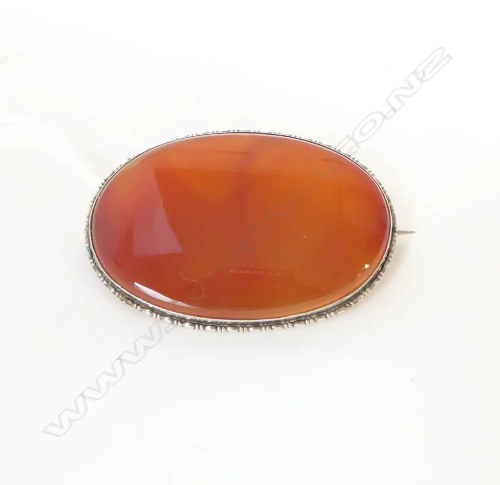 OVAL AGATE BROOCH 45x30mm  Image 1++