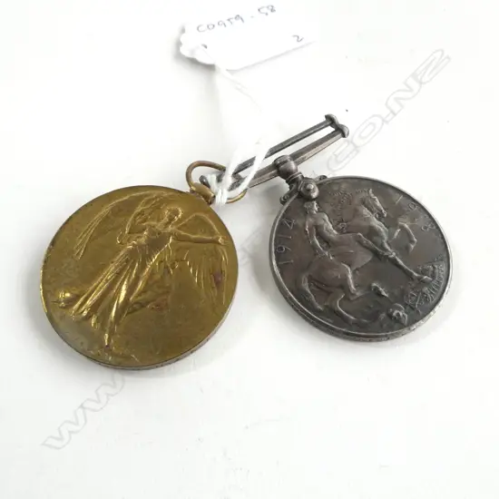 WWI MEDAL PAIR 42350 PTE. J L C LANIGAN NZEF