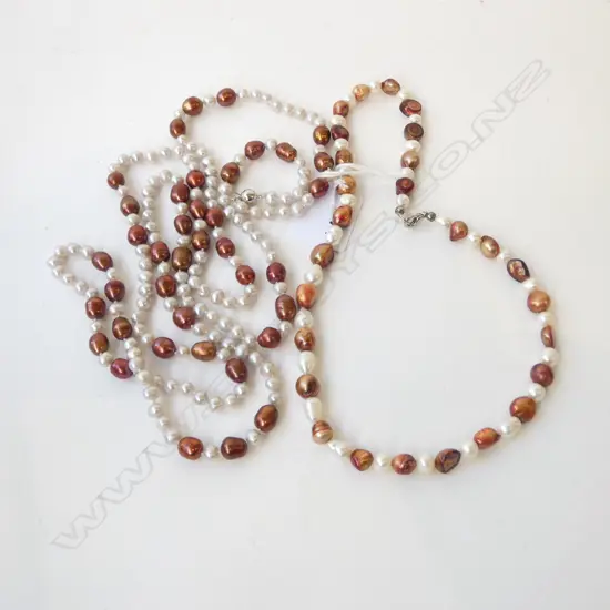 2 PEARL NECKLACES