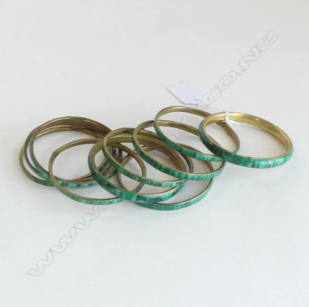 10 MALACHITE BANGLES Image 1++