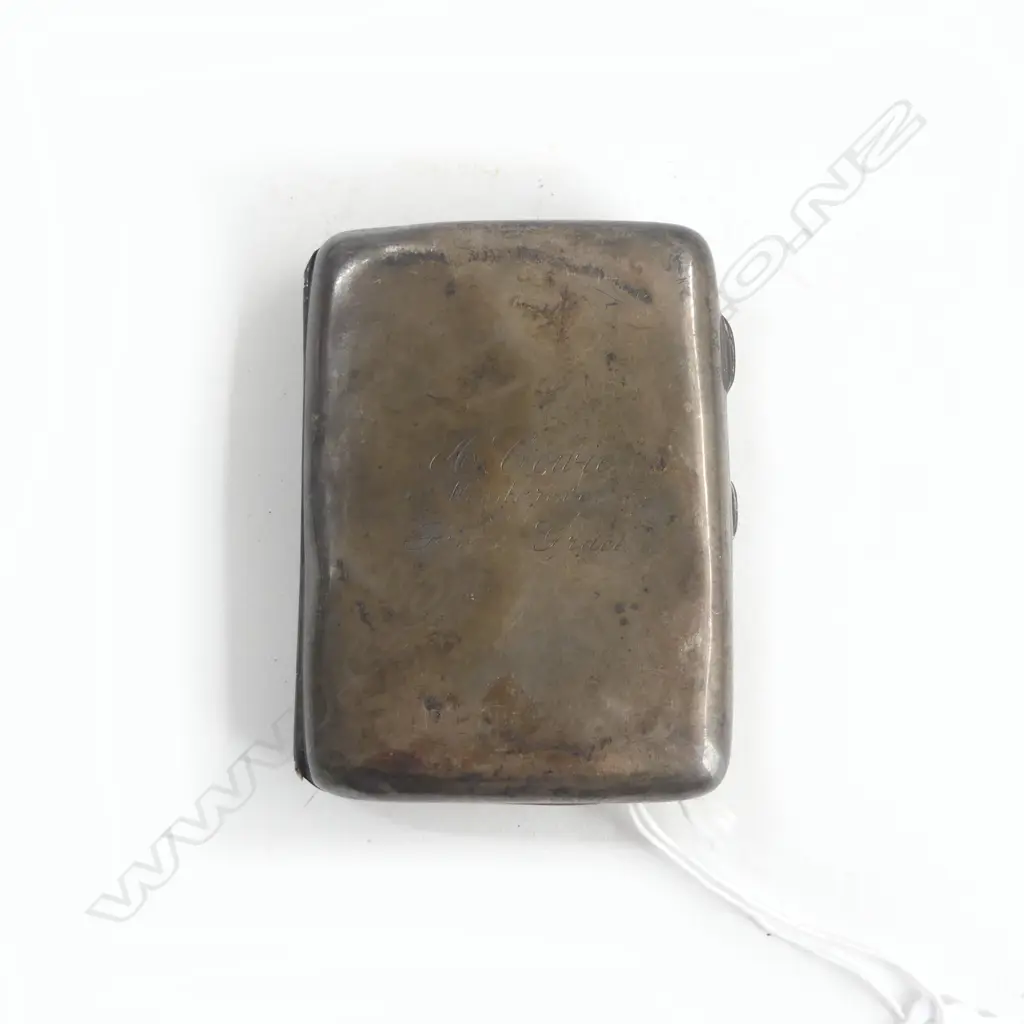 SILVER CIGARETTE CASE Birmingham 1915 73gms catch needs attention Image 1++