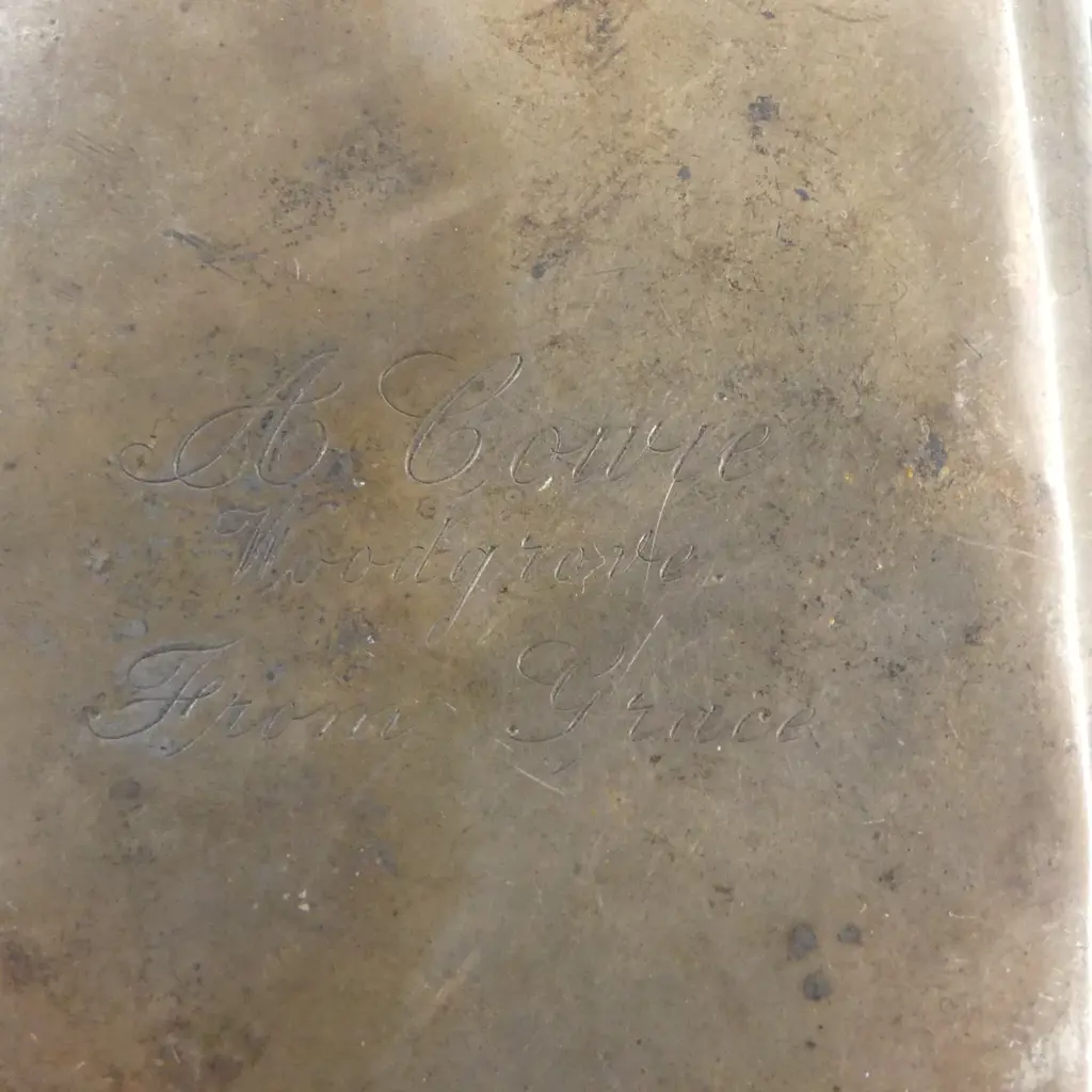 SILVER CIGARETTE CASE Birmingham 1915 73gms catch needs attention Image 1++