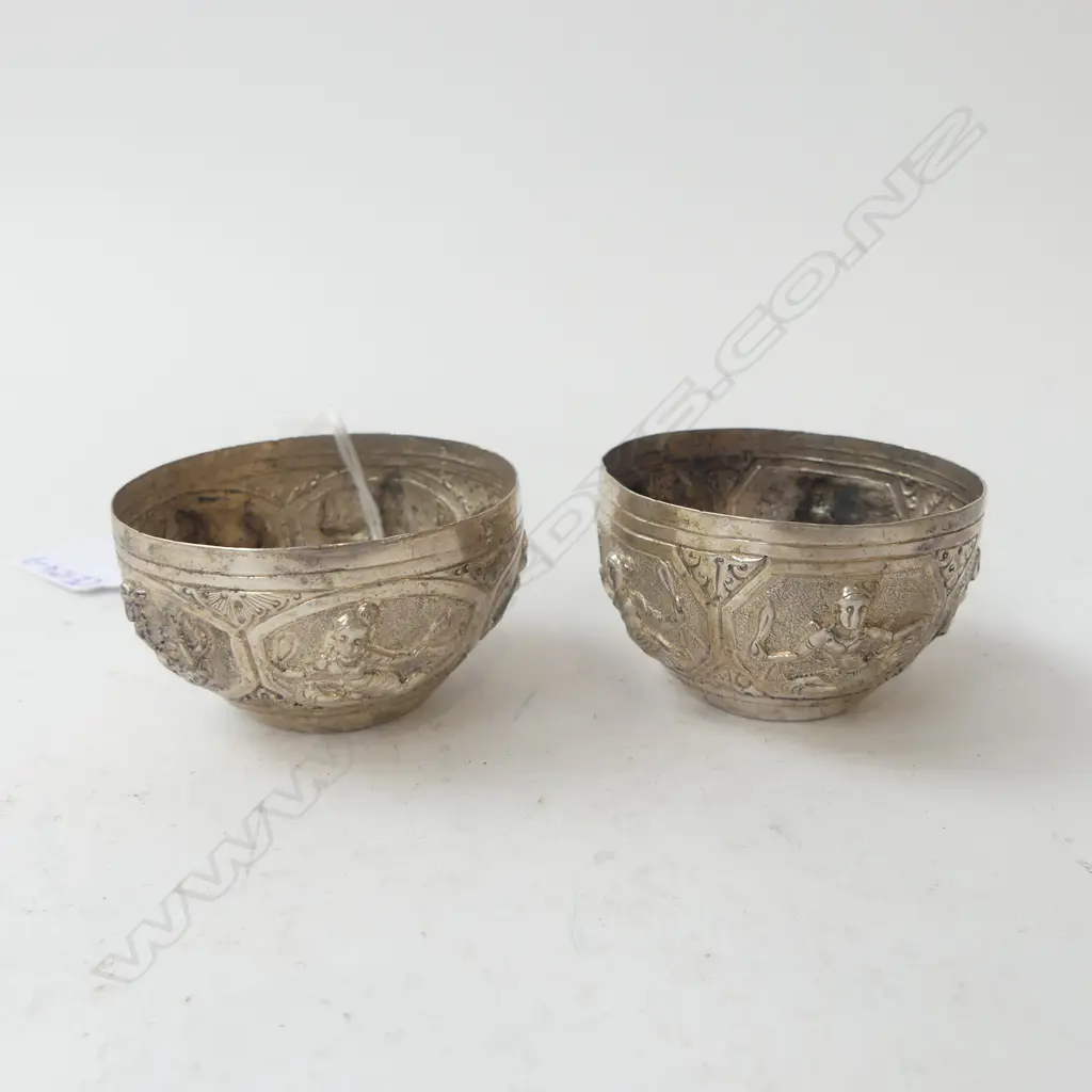 PR SILVER? METAL ORIENTAL BOWLS Dia.65mm Image 1++