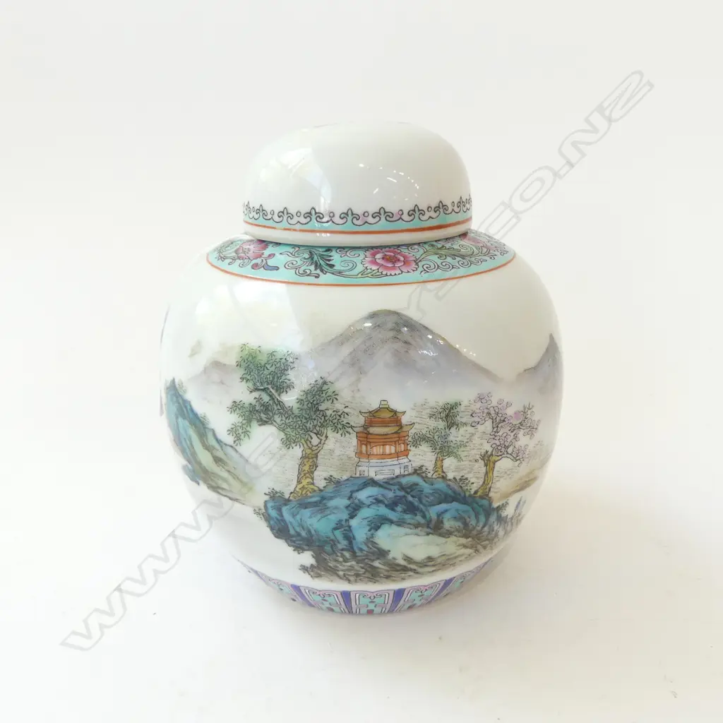 HAND PAINTED CHINESE GINGER JAR H.160mm Image 1++