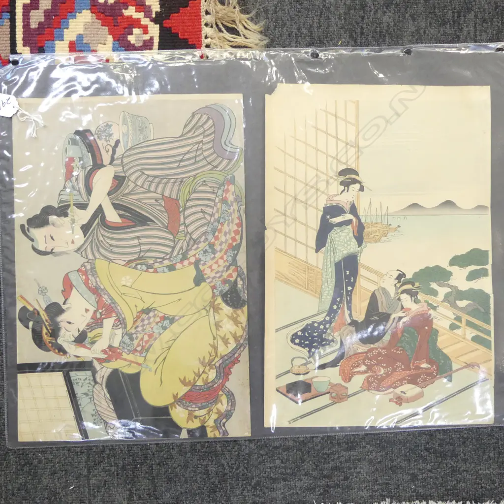 4 20thC JAPANESE WOODBLOCK PRINTS, 2 HONG KONG WCS, SIGNED K BING 1962, 390 x 570mm Image 1++
