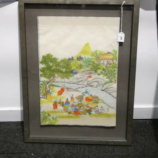 FRAMED KOREAN WOOD BLOCK PRINT 430x290mm