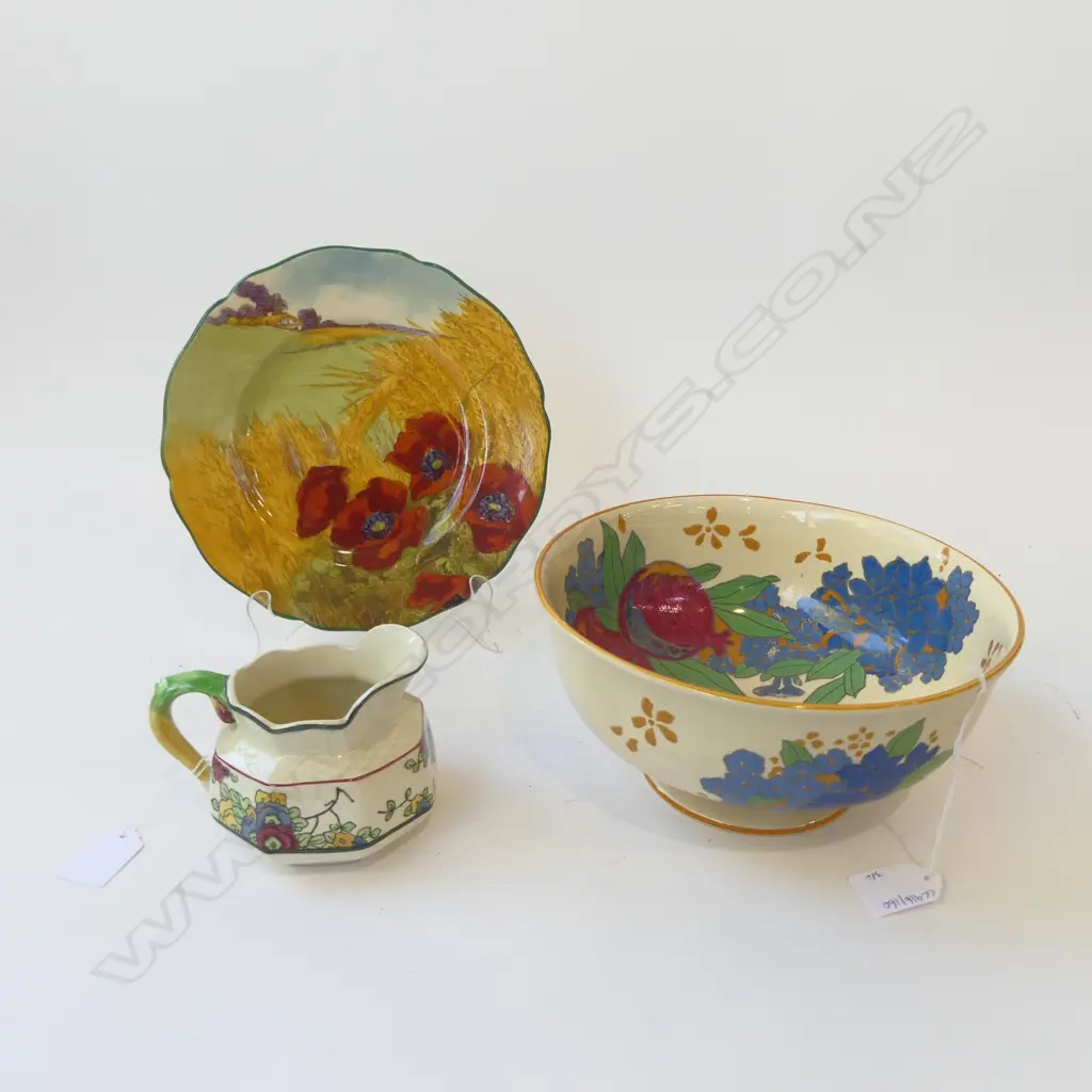 3 PCS RD BOWL DIA210 JUG H90 & POPPY RACK PLATE DIA 220MM Image 1++