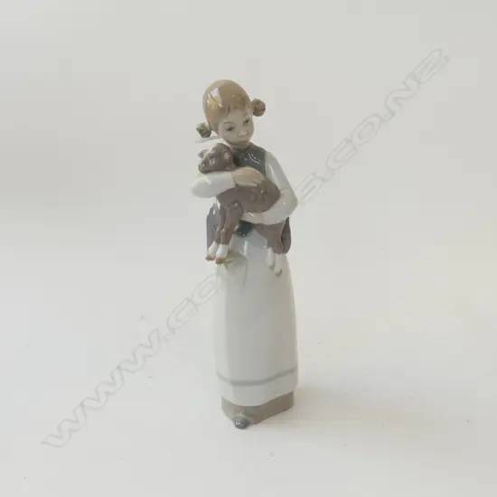 LLADRO FIGURE GIRL HOLDING LAMB H220MM
