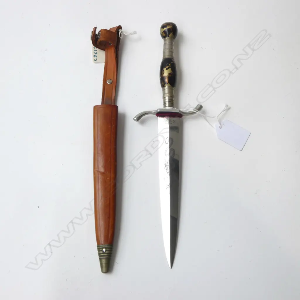KRONENKREBS SOLLNGEN GERMAN MADE KNIFE w. LEATHER SHEATH L.260mm Image 1++