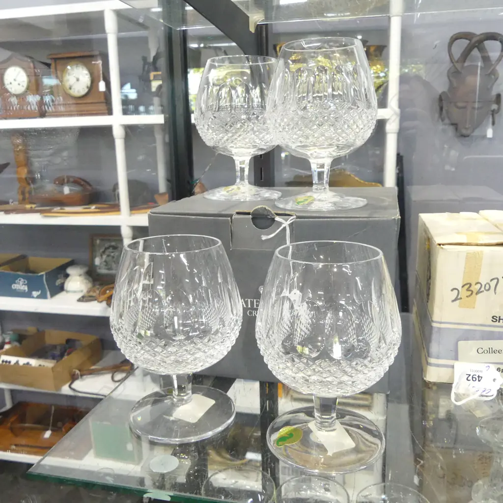 Boxed set 4 Irish Waterford crystal 'Colleen' Brandy Balloons  Image 1++