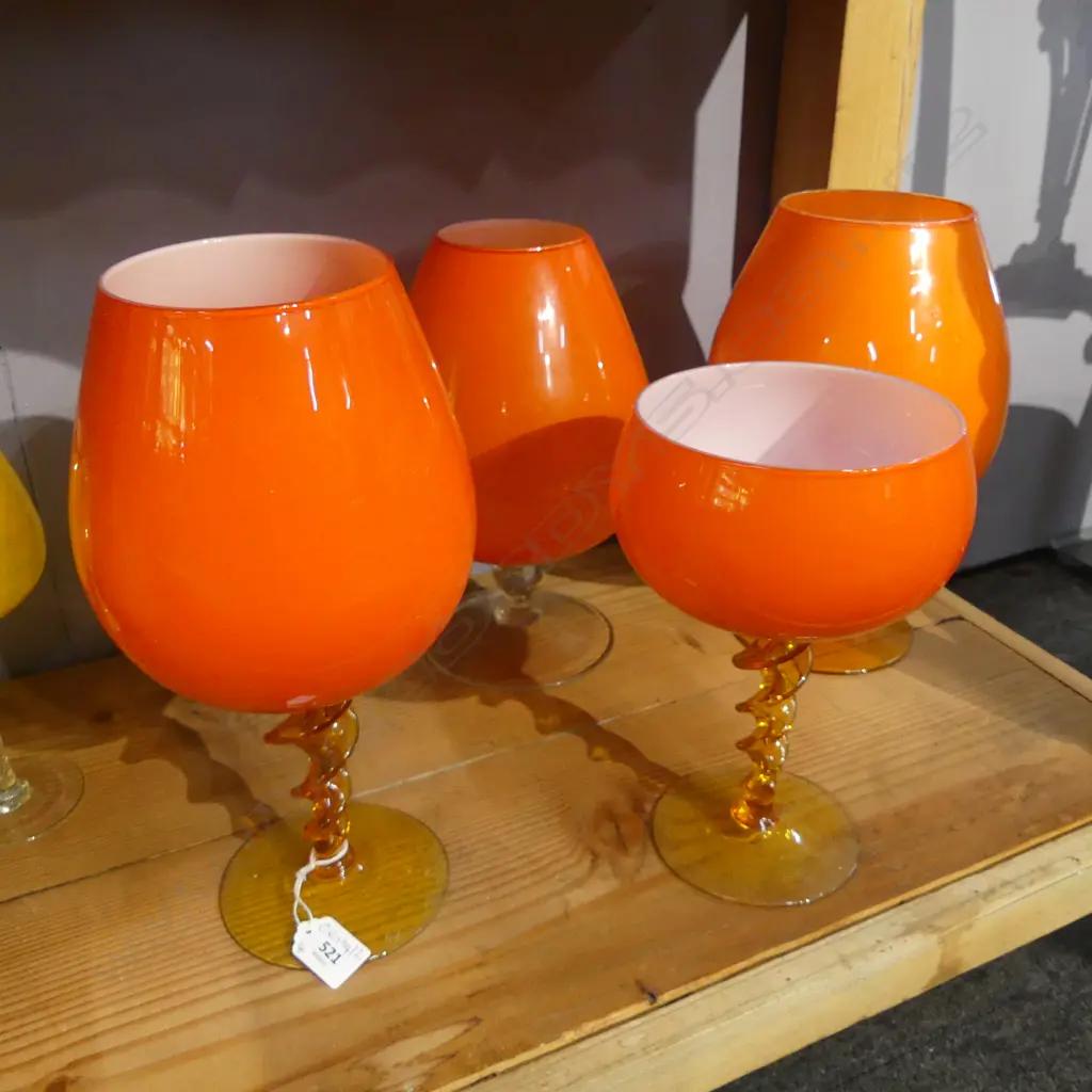 4 ORANGE MURANO GLASSES H.320mm Image 1++