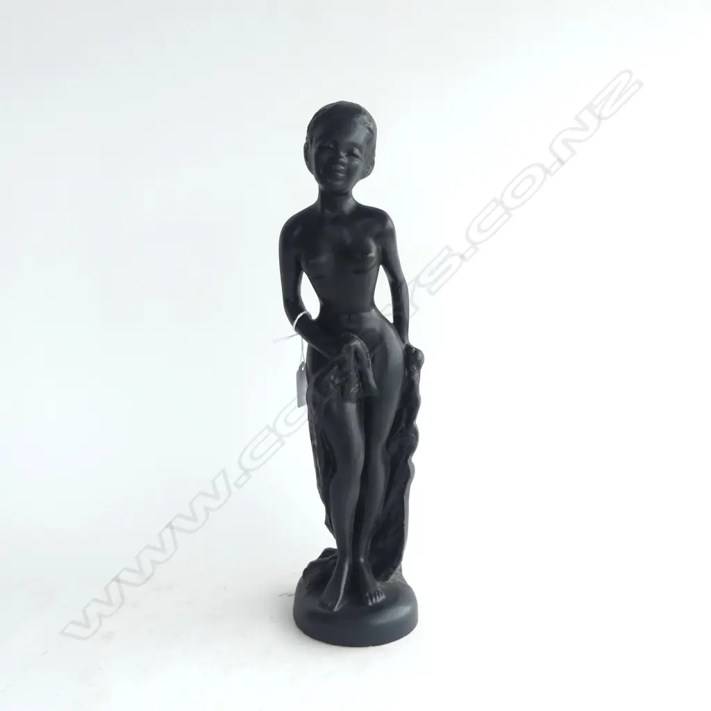 BLACK PLASTER AFRICAN FEMALE FIGURE H.410mm Image 1++