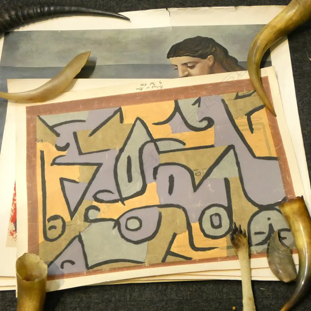 THREE PAUL KLEE PRINTS + PICASSO 'MOTHER & CHILD' CHICAGO ART INSTITUTE PRINT, LARGEST 725x560mm Image 1++