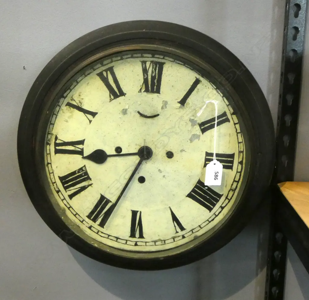 HOLLOWAY & CO LONDON VICT CIRCULAR SCHOOL WALL CLOCK DIA380MM Image 1++