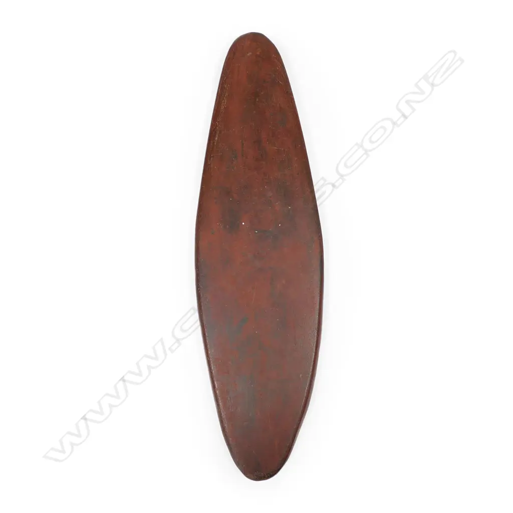 A mid 20thC or earlier Aboriginal stone churinga (totem) lenticular Image 1++