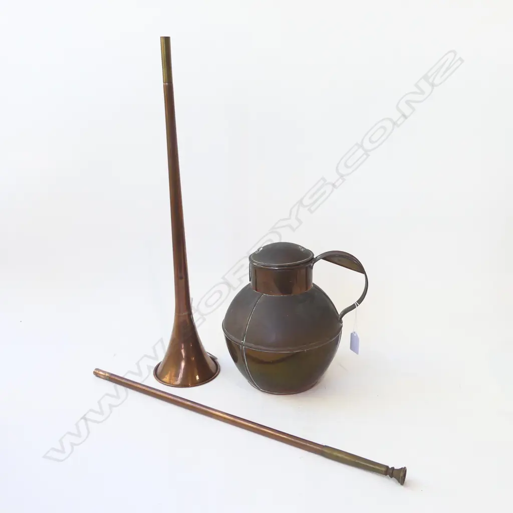 COPPER DE LA RUE MAKER GUERNESY '30 MEASURE H.230mm w. COPPER TRUMPET Image 1++