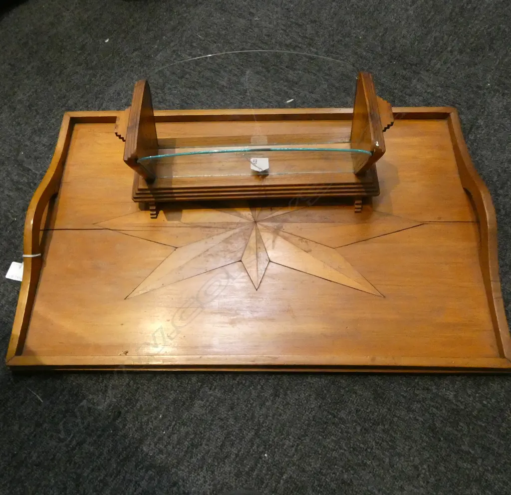 VINTAGE NZ NATIVE WOODS 2 HANDLED TRAY L610MM & LETTER RACK L350MM Image 1++
