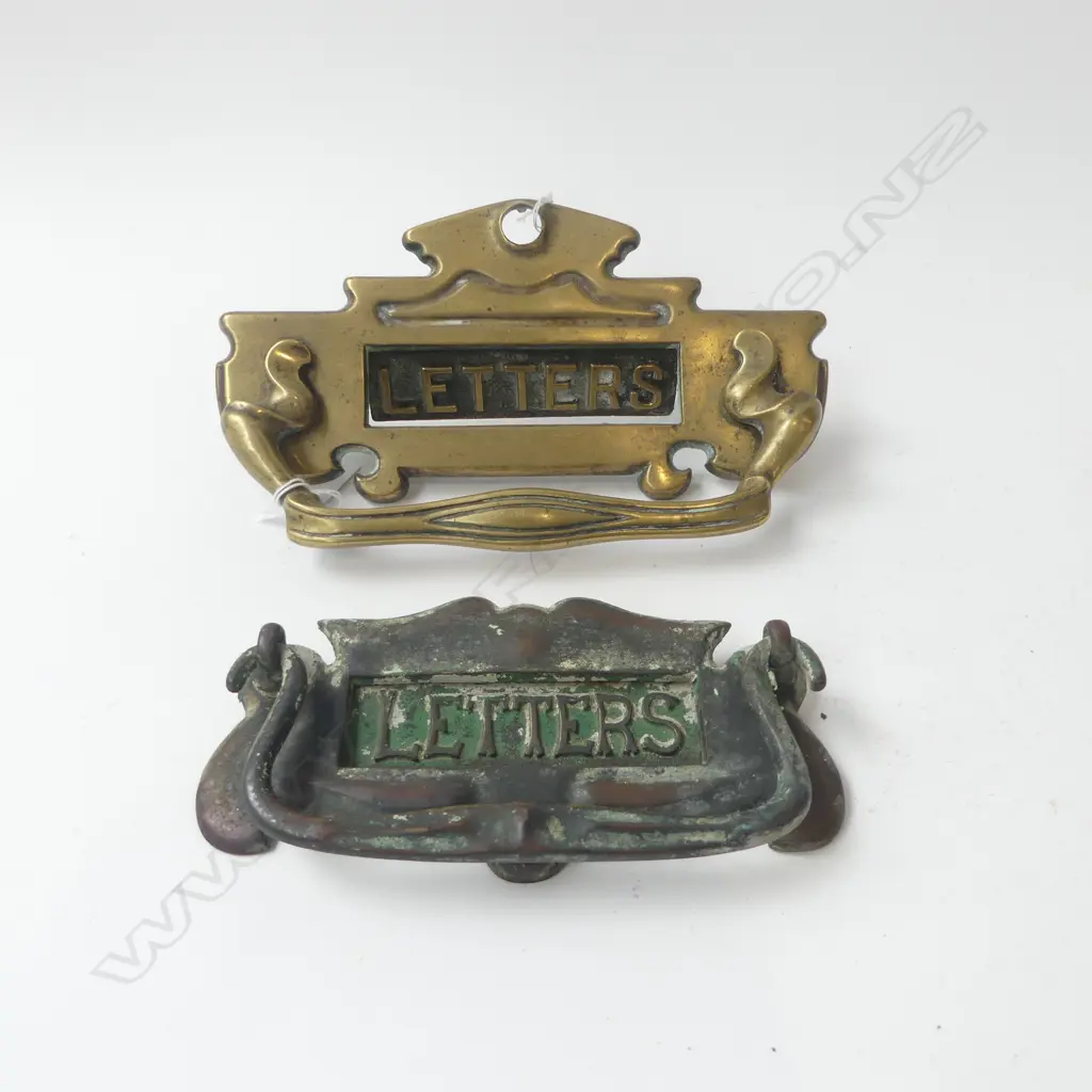 BRASS + METAL ART NOUVEAU DOOR LETTER KNOCKERS/OPENERS W.250mm Image 1++