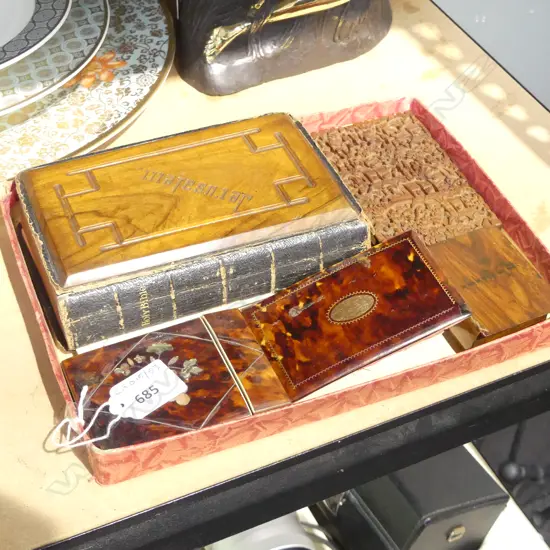 VINTAGE BIBLE L170MM TOUTISHELL & WOOD CARD CASE AF ETC