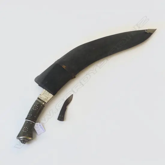 GURKHA KNIFE IN LEATHER SCABBARD L.670mm