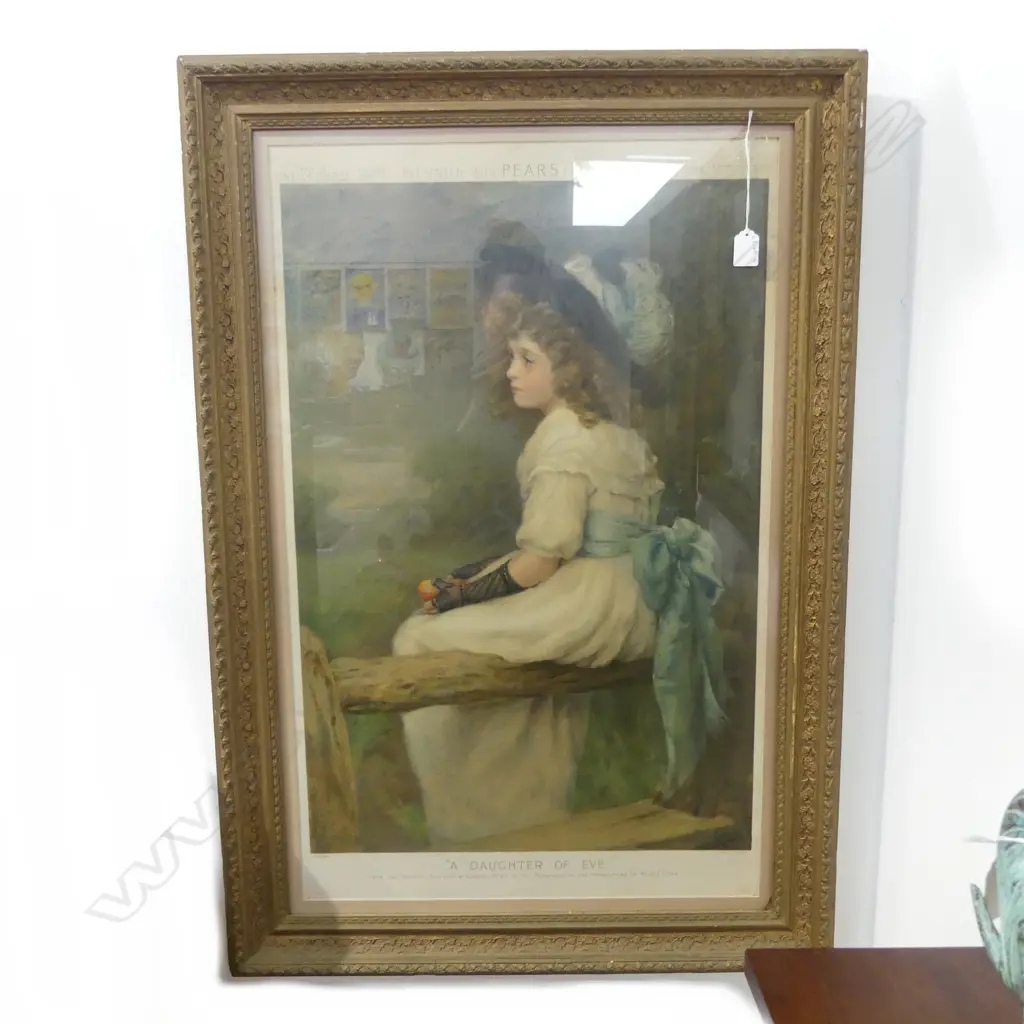 ORIGINAL 1898 PEARS PRINT 'DAUGHTER OF EVE'  850 x 530mm Image 1++