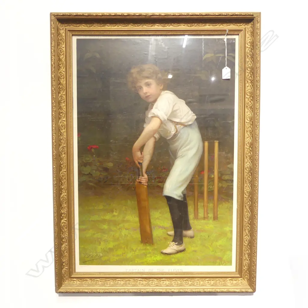 ORIGINAL 1898 PEARS PRINT 'CAPTAIN OFTHE ELEVEN'  750 X 510mm Image 1++