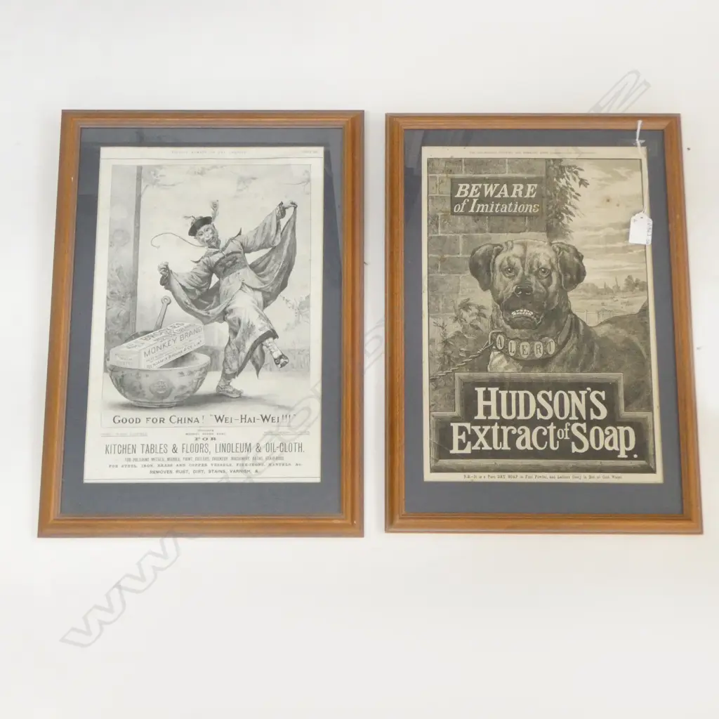 TWO VICTORIAN ADVERTISING PRINTS Image 1++