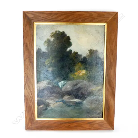 LANDSCAPE OIL PAINTING, ARTIST UNKNOWN, 420 x 290mm