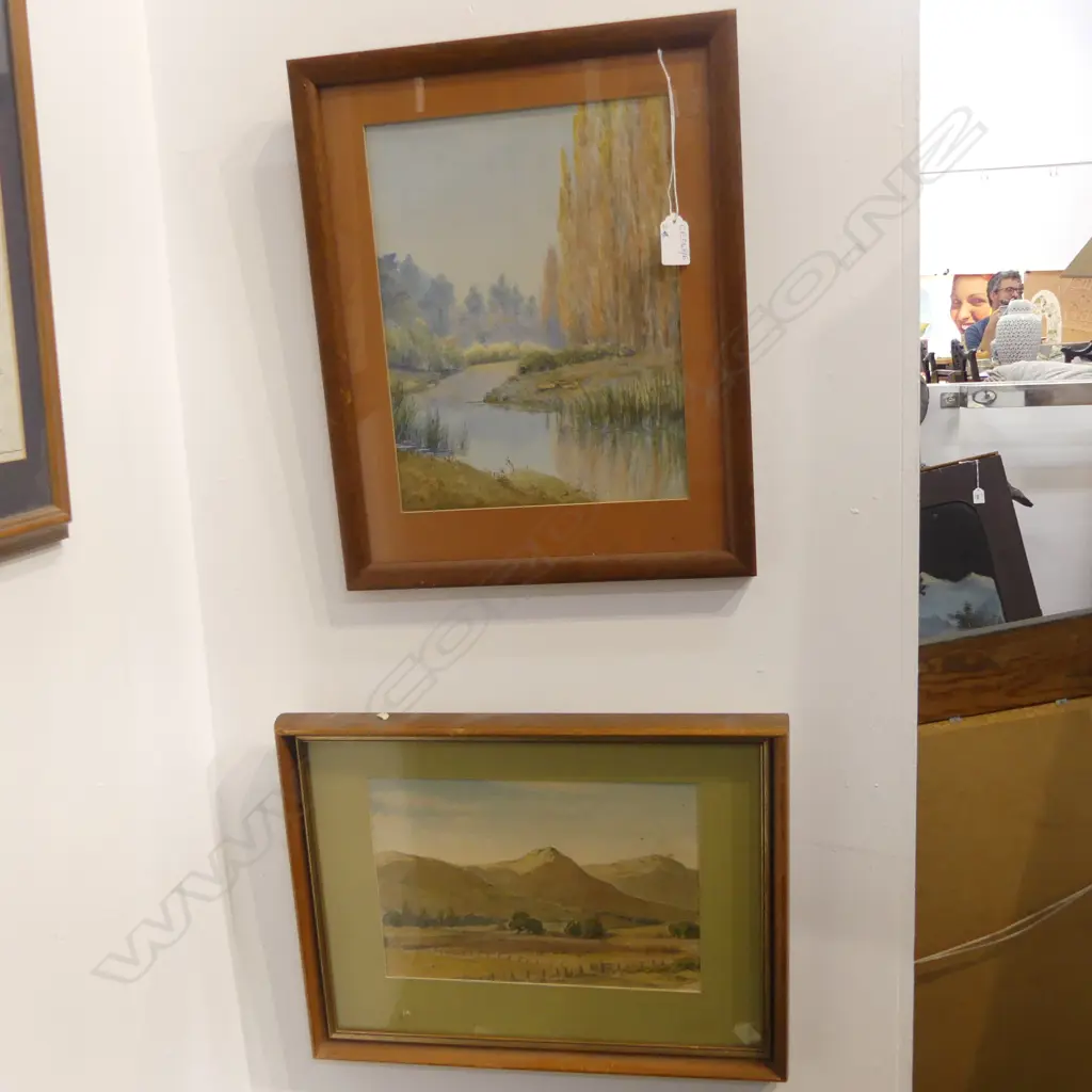 2 WILLIAM JAMES RUSH WC LANDSCAPES, 'HAVELOCK NORTH CREEK' 295x230mm Image 1++