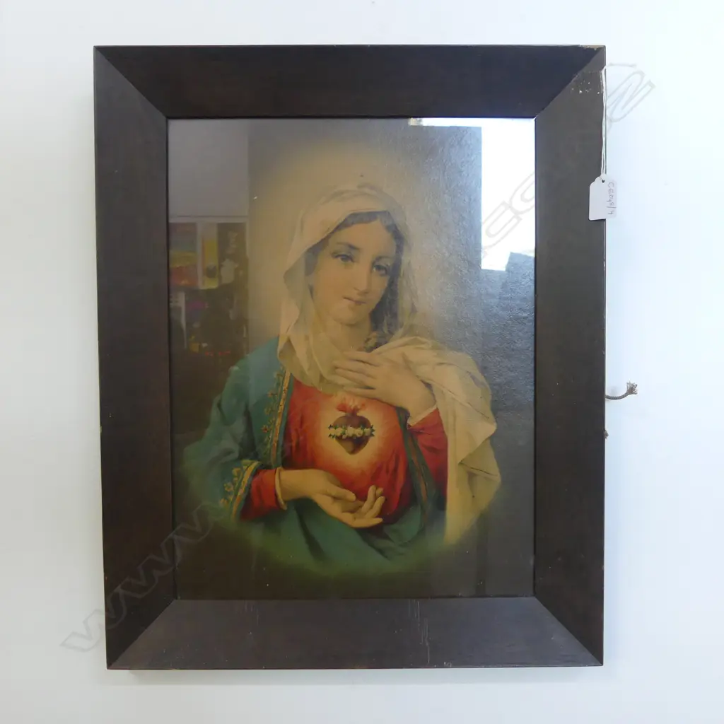 BLEEDING HEART MARY PRINT 410x310mm Image 1++
