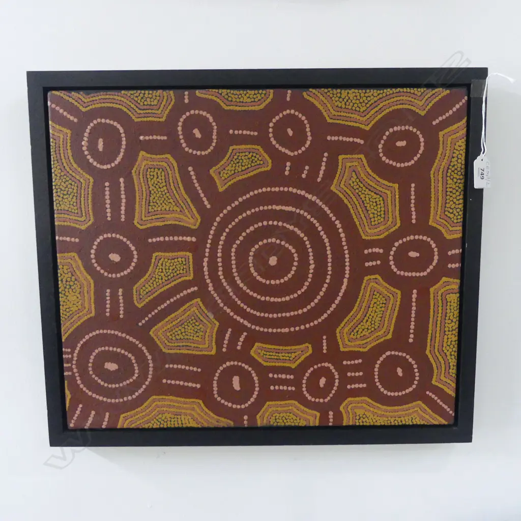 ABORIGINAL ARTWORK, ACYRLIC ON CANVAS 390x460mm Image 1++