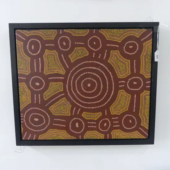 ABORIGINAL ARTWORK, ACYRLIC ON CANVAS 390x460mm