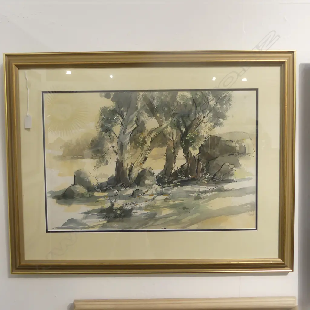ERIC CLARK, GUMTREES, WATERCOLOUR, SIGNED & DATED '91, 370x550mm Image 1++