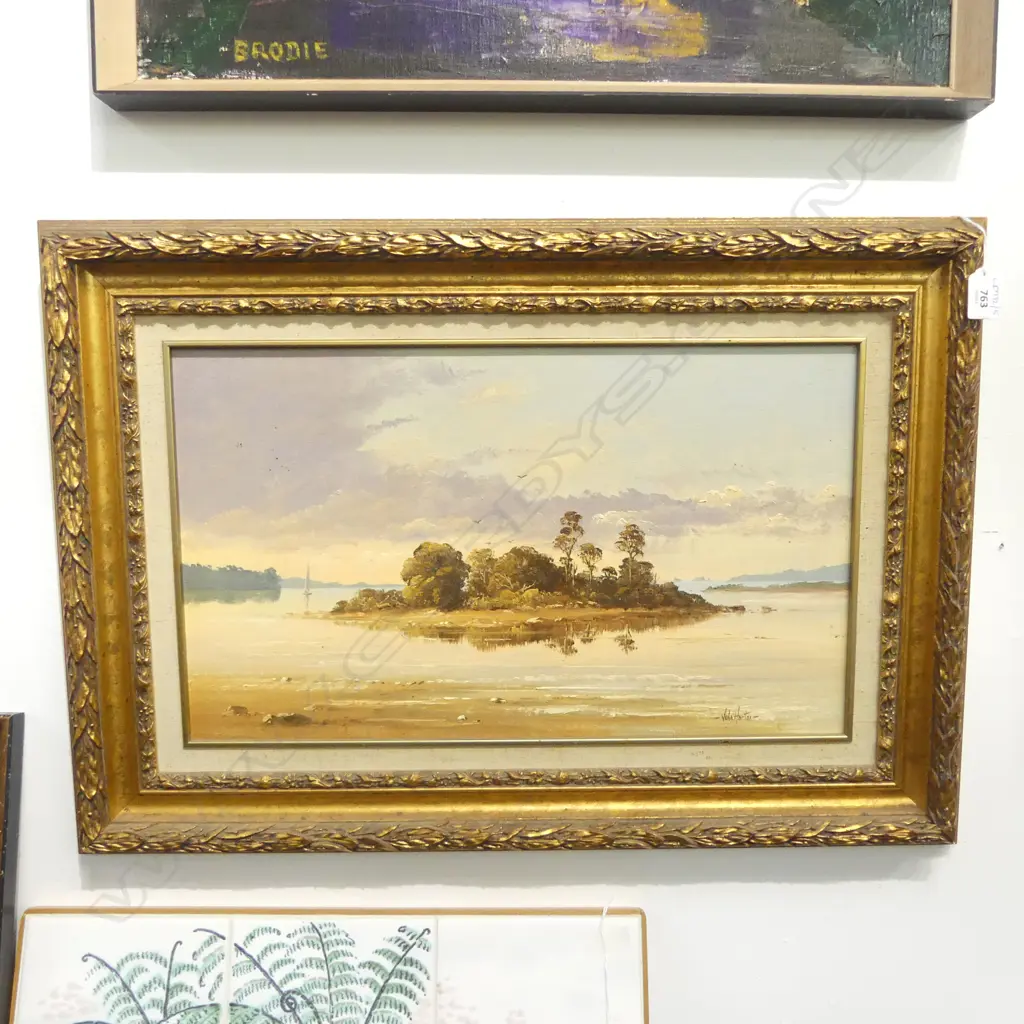 JOHN W. HORTON 'TITI ISLAND HAURAKI GULF' OIL ON BOARD 295x495mm Image 1++