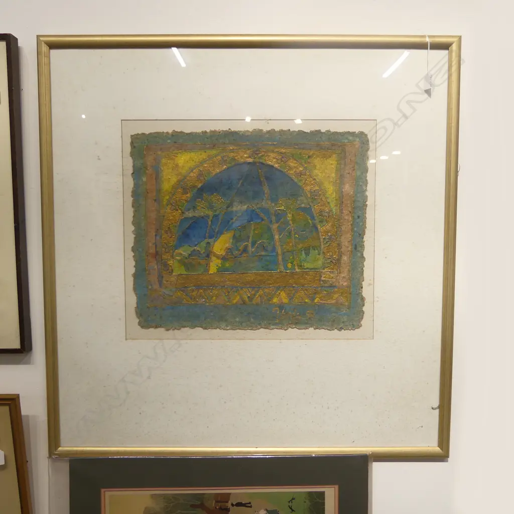 LARGE FRAMED W/C ON PULP PAPER SIGNED VEDY H500 L460MM Image 1++