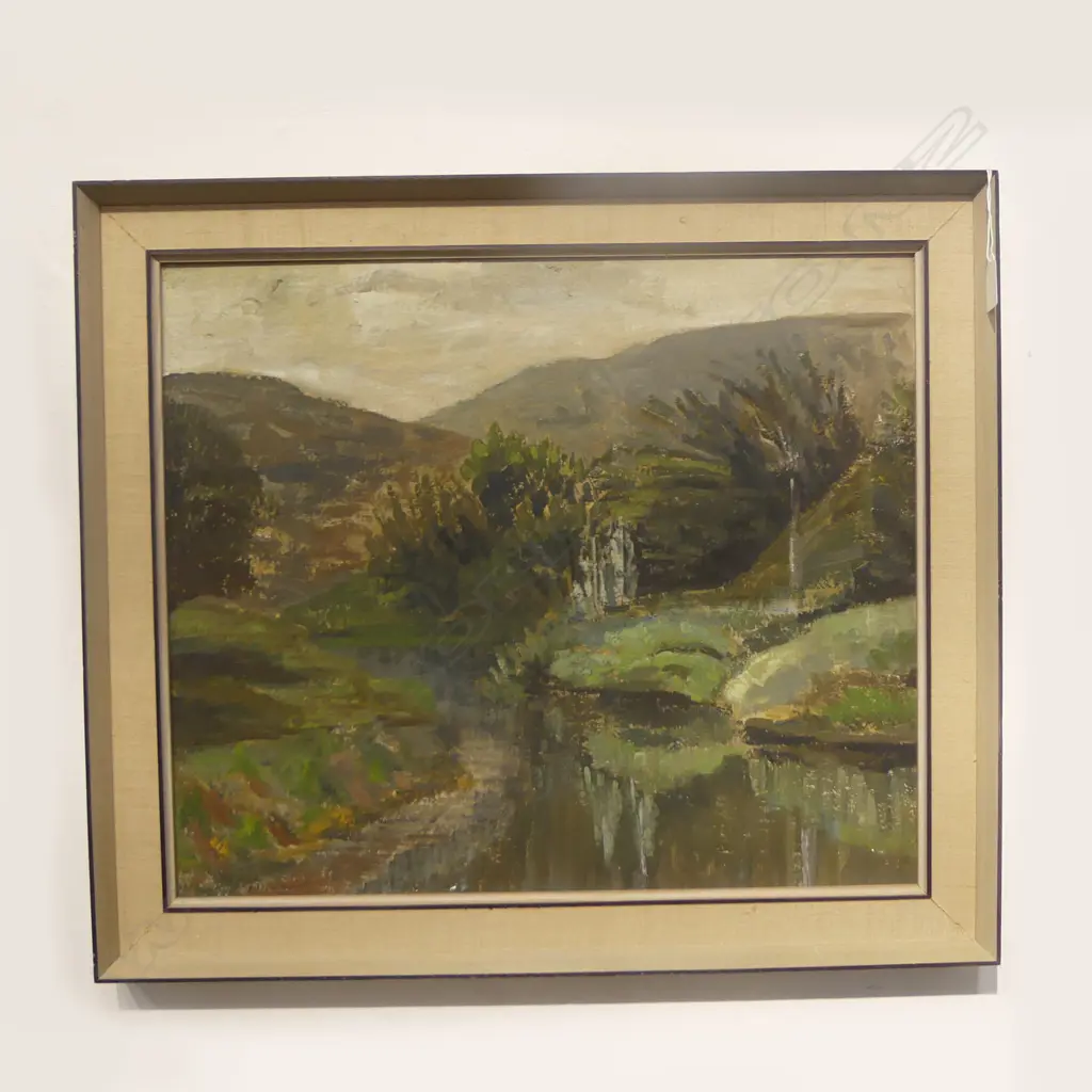 JUNE SHIEFF, UPPER WAIWERA, OIL ON BOARD 445x525mm Image 1++