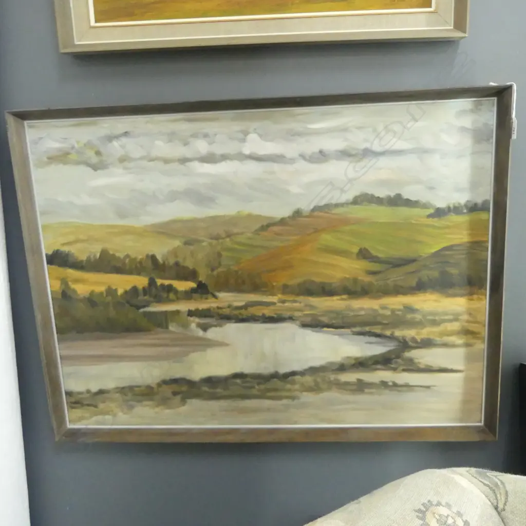 JUNE SHIEFF, LANDSCAPE, OIL ON BOARD 1971 605x830mm Image 1++