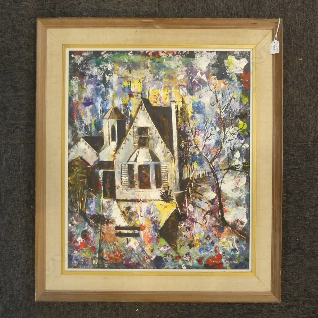 FLORENCE LUXFORD 'PLIMMER HOUSE' ACRYLIC ON BOARD 595x495mm Image 1++