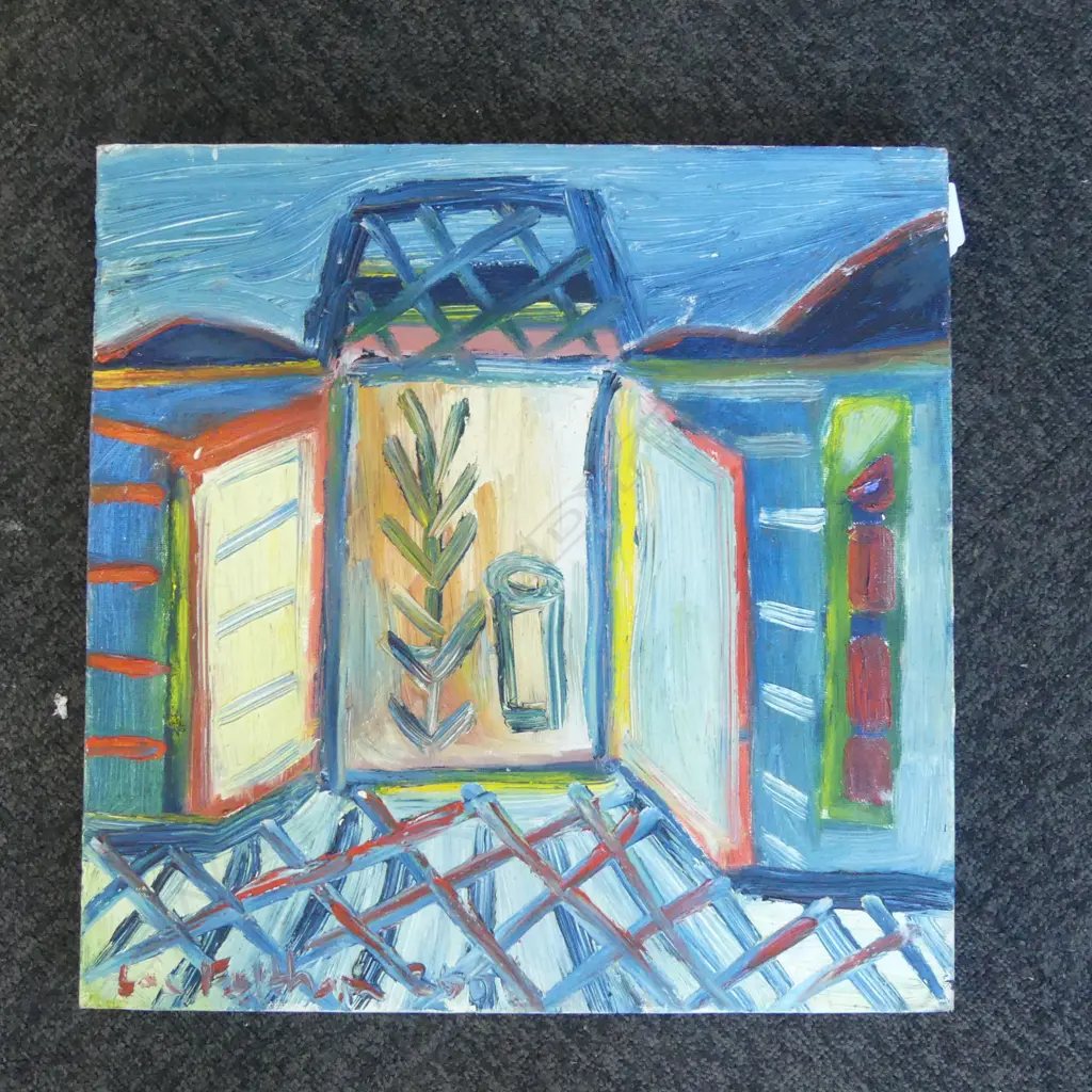 LEE FELTHAM, "A SAFE PLACE", ACRYLIC ON CANVAS, SIGNED 2000, 380 X 380 MM, provenance below Image 1++