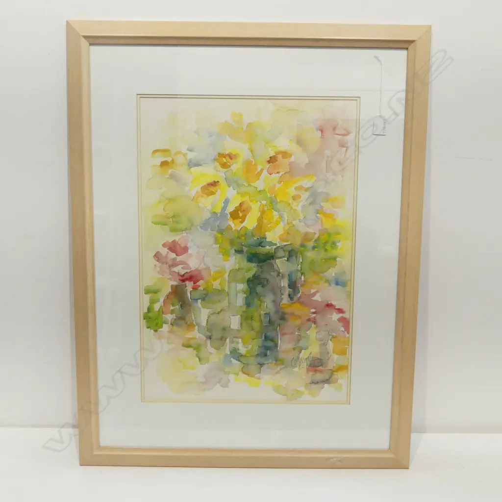 COLLEEN STEWART, ABSTRACT FLORAL STILL LIFE WC 580x400mm Image 1++