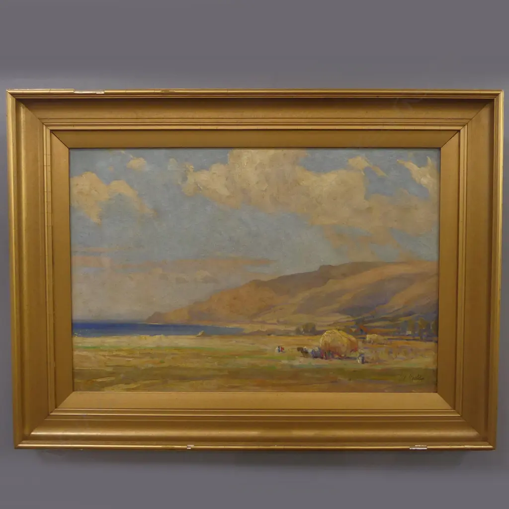 Alexander Carruthers Gould (1870-1948) LANDSCAPE' Paddock England', OIL ON CANVAS 500x750mm Image 1++