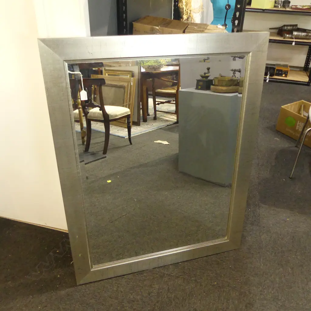 LG MODERN SILVER FRAMED MIRROR 925x1180mm Image 1++